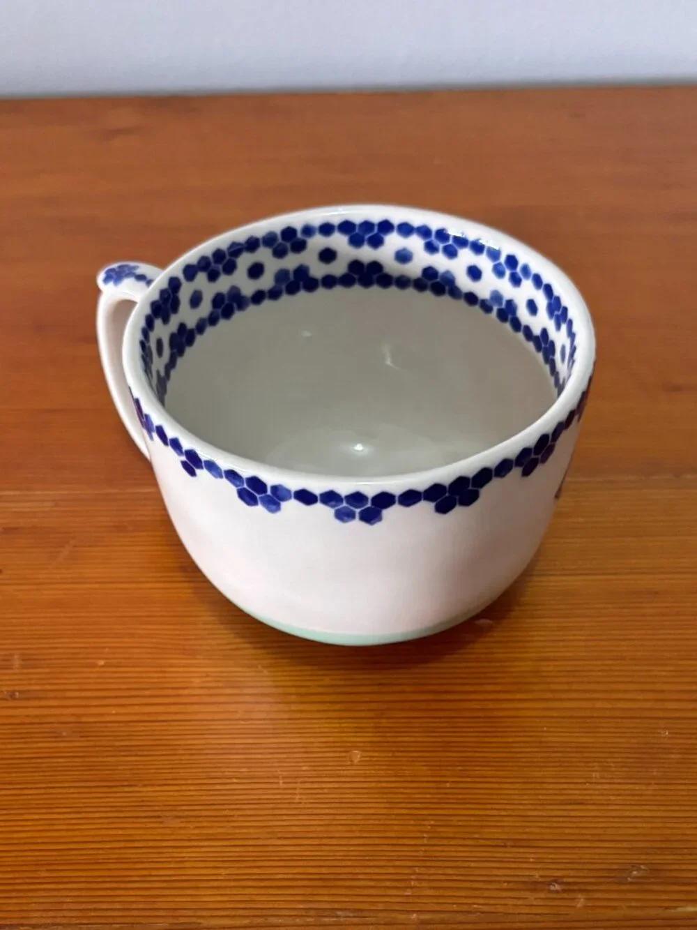 Anthropologie Bistro Tile Bonjour Bowl Style Coffee Cup